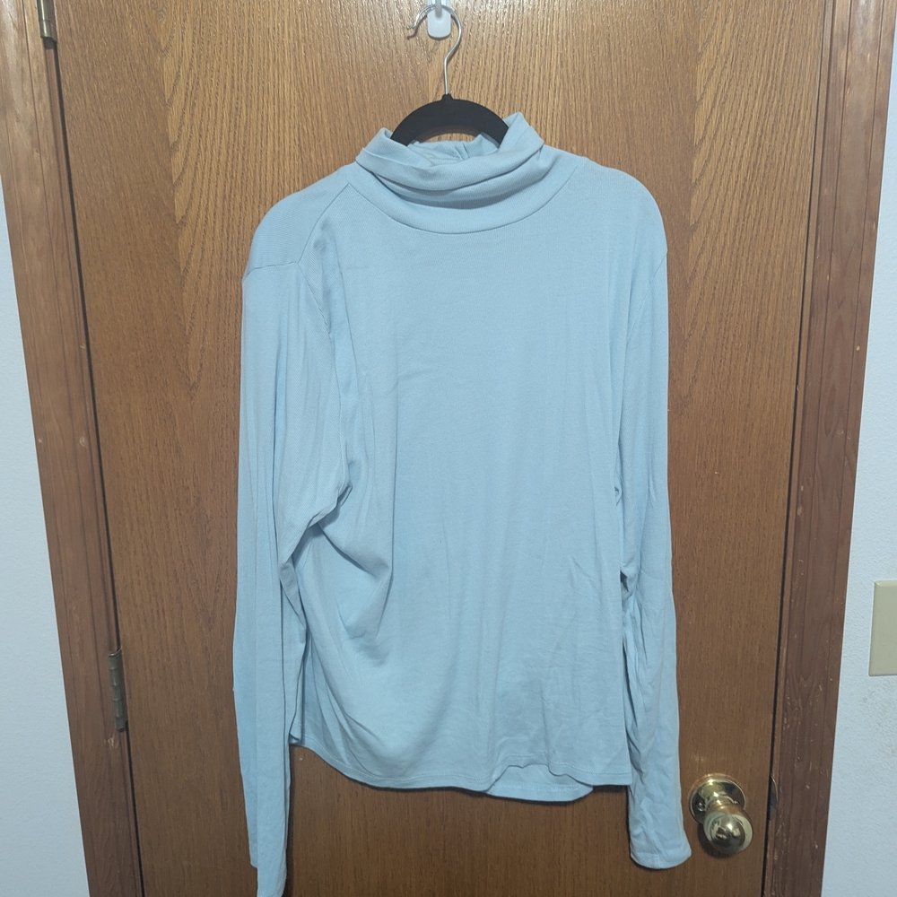 Light Blue Women's Turtleneck Top